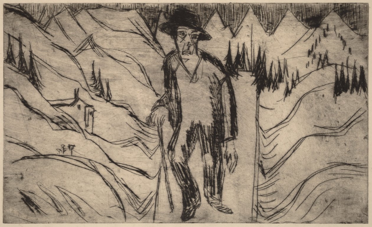 De wandelaar door Ernst Ludwig Kirchner