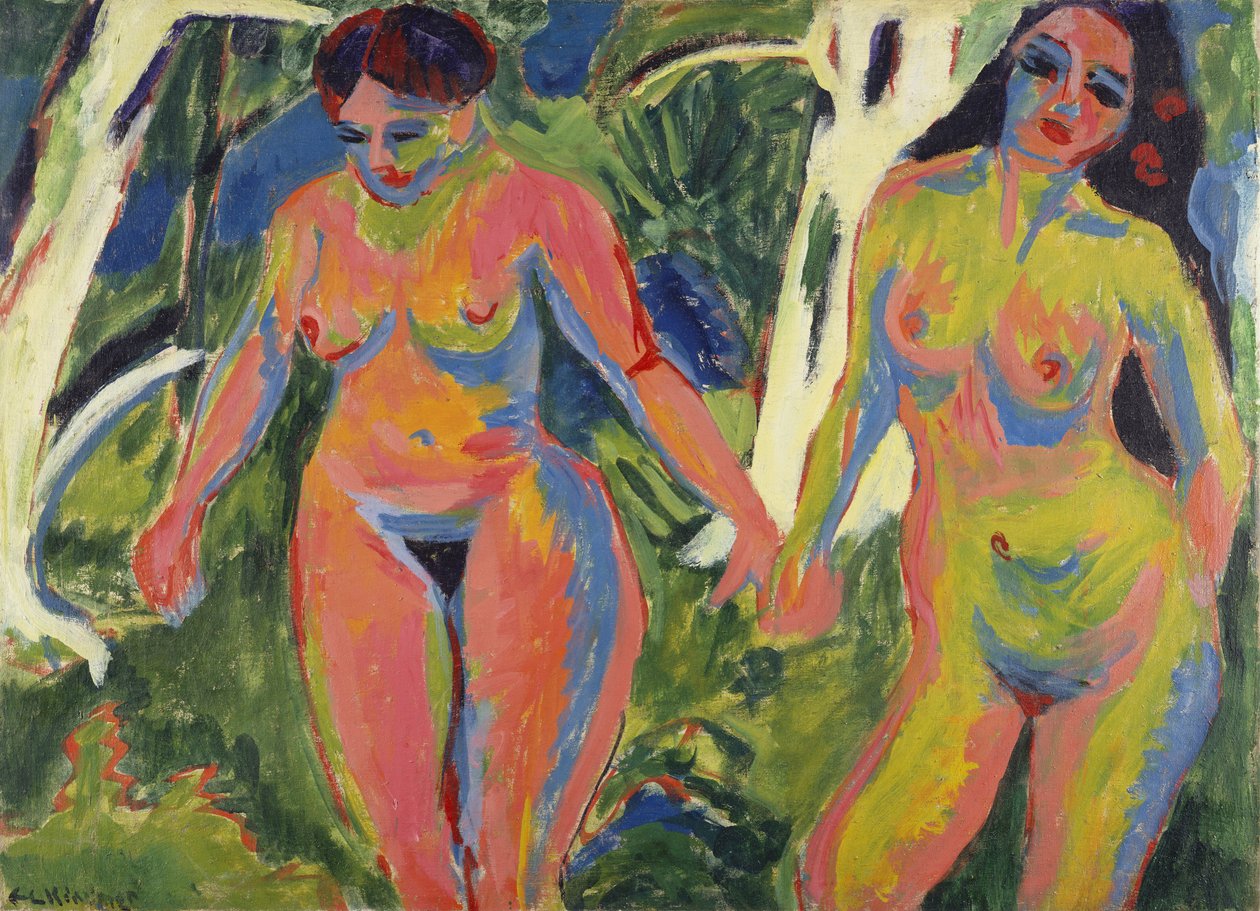 Twee Naakte Vrouwen in een Bos door Ernst Ludwig Kirchner