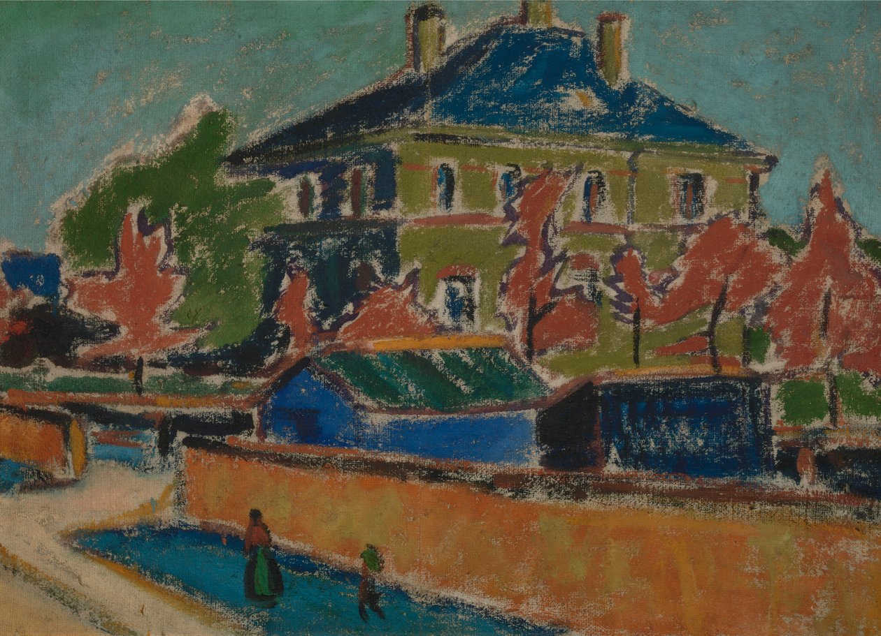 Villa in Dresden door Ernst Ludwig Kirchner