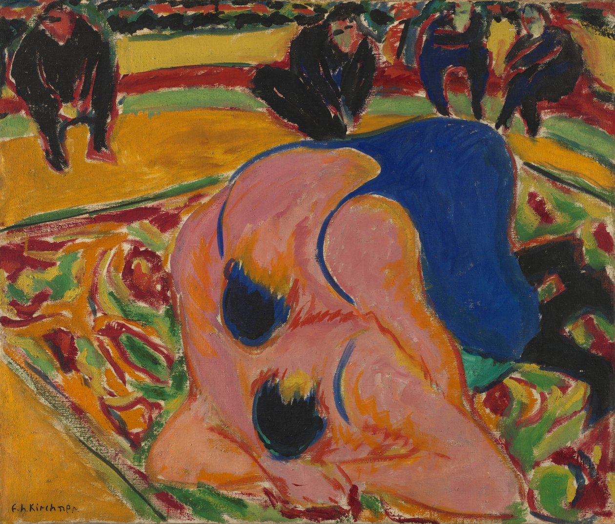 Worstelaars in een Circus door Ernst Ludwig Kirchner