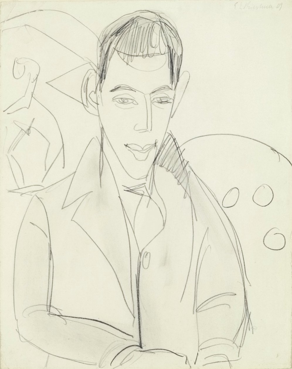 Jonge Dichter (Simon Guttmann), 1911 door Ernst Ludwig Kirchner