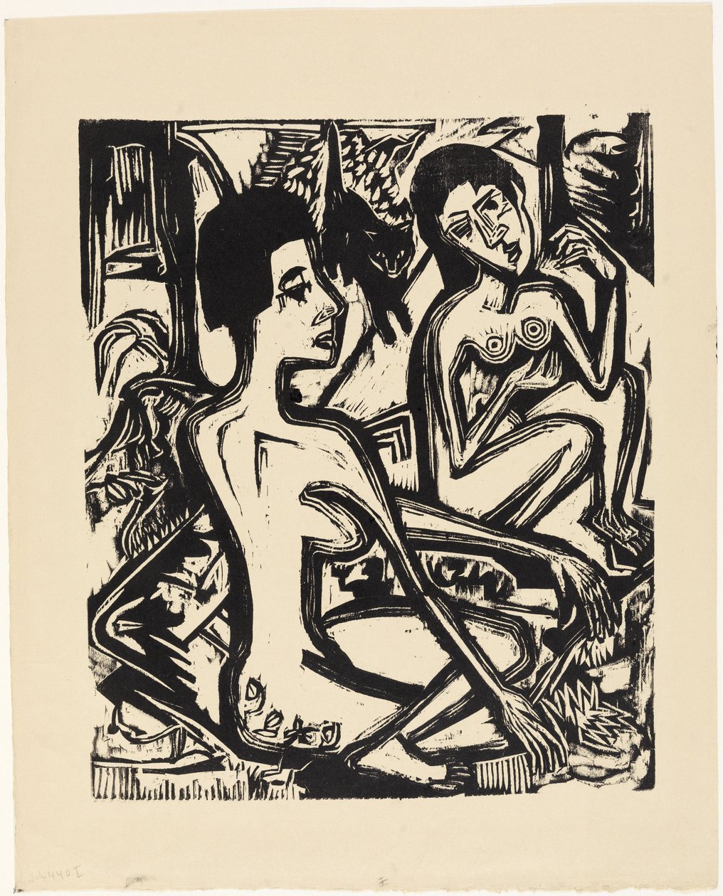 Twee naakte vrouwen in het bos door Ernst Ludwig Kirchner
