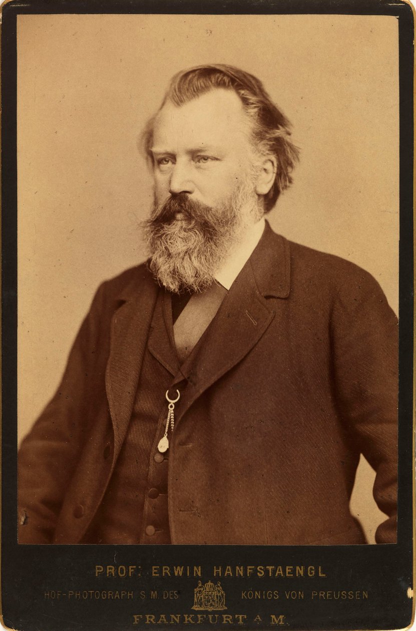 Portret van de Componist Johannes Brahms door Erwin Hanfstaengl