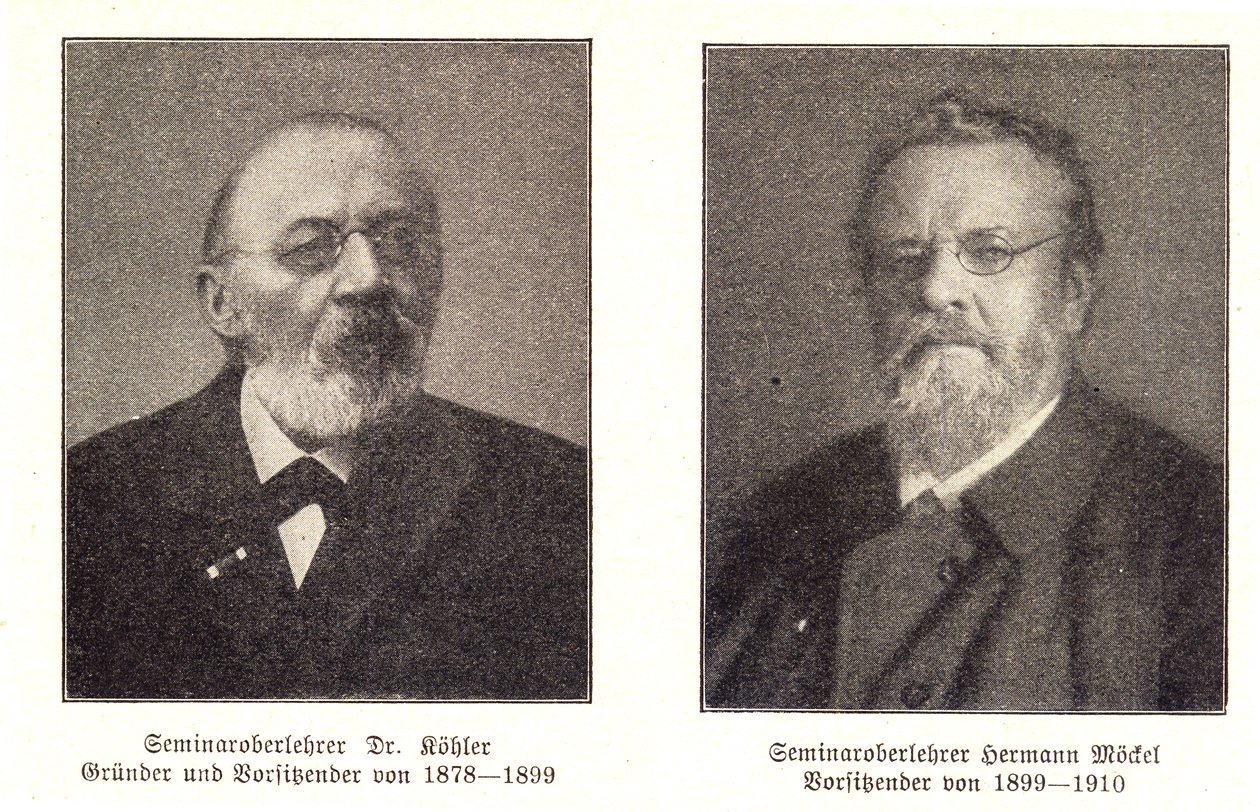 De eerste voorzitters van de Erzgebirgsverein Köhler en Möckel door Erzgebirgsverein
