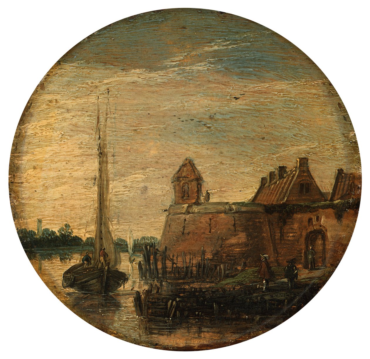Bolwerk aan het kanaal door Esaias van de Velde