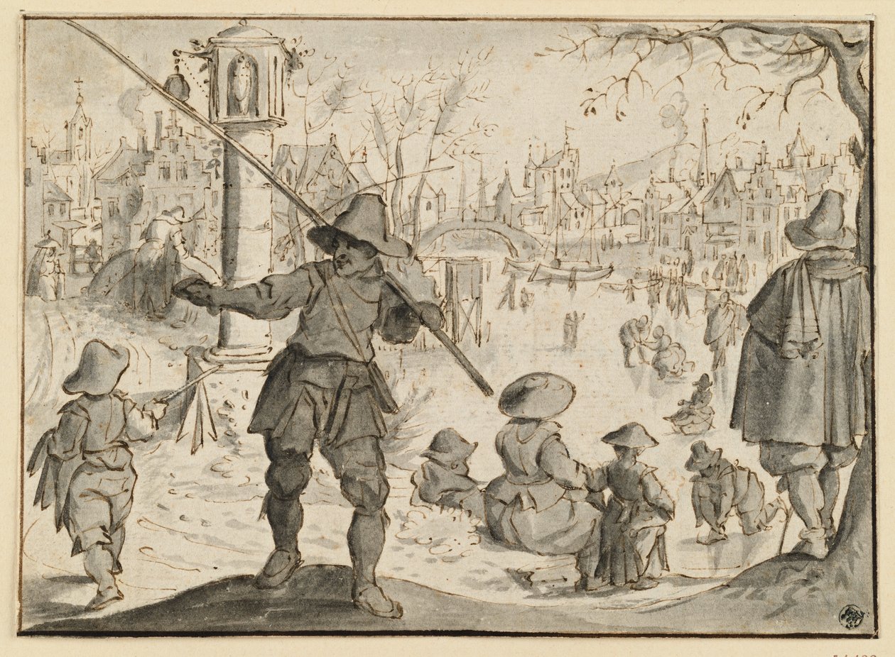 De winter (de maanden december en januari), uit een zesdelige reeks over de twaalf maanden door Esaias van de Velde