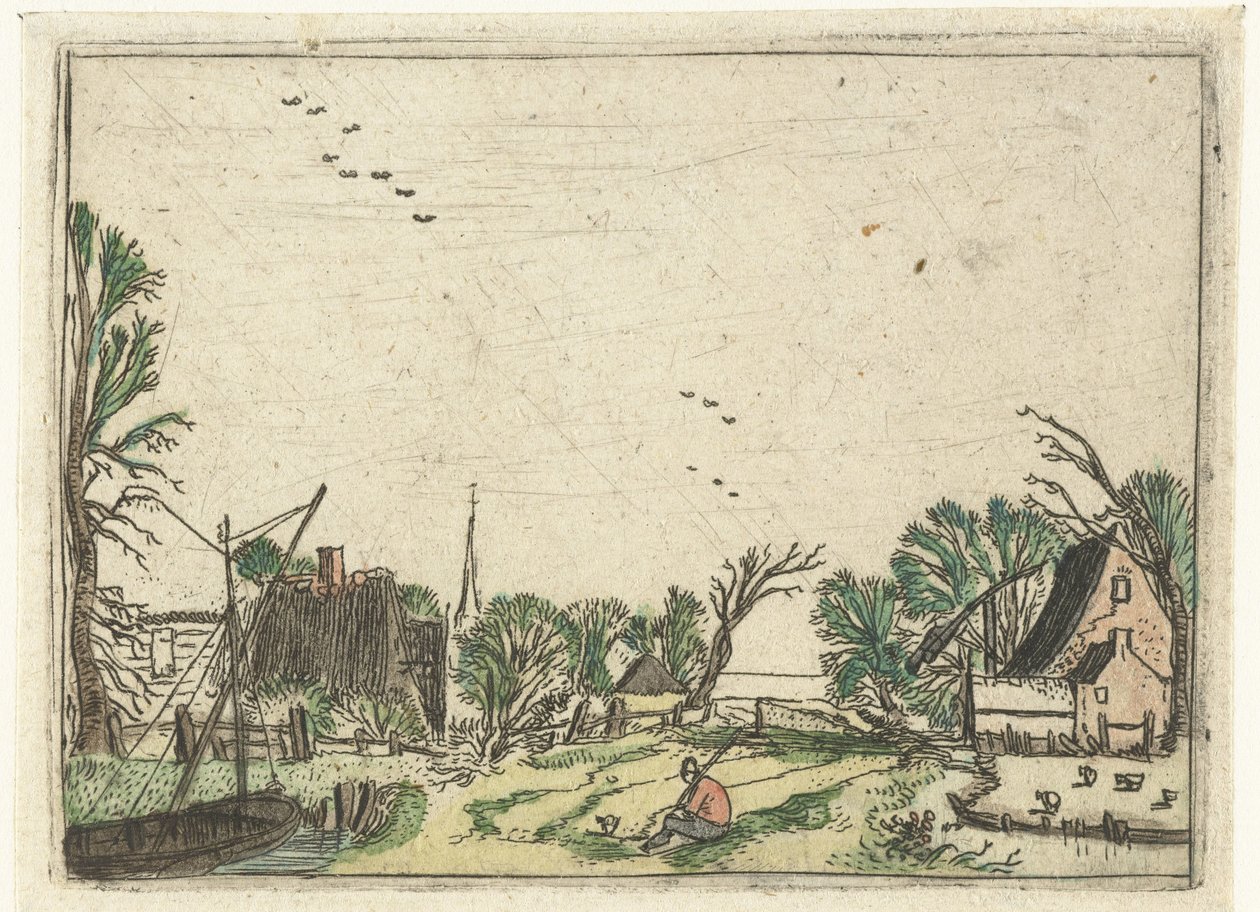 Dorp door Esaias van de Velde