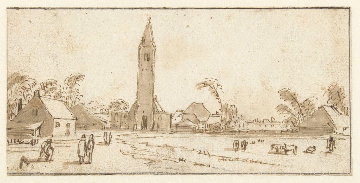 Gezicht op Spaarnwoude door Esaias van de Velde