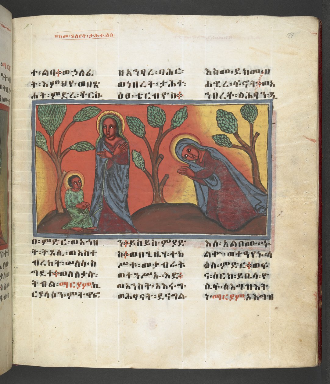 Or. 607 f174r, Scène uit het leven van de Maagd Maria, uit 