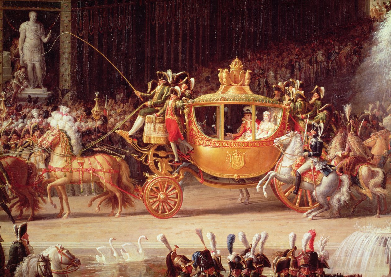 De Intocht van Napoleon (1769-1821) en Marie-Louise (1791-1847) in de Tuinen van de Tuilerieën op de Dag van hun Huwelijk, 2 april 1810 (detail) door Etienne Barthelemy Garnier