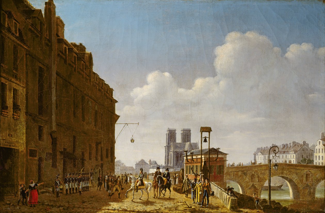 De Keizer Napoleon bezoekt de markt voor eau-de-vie op de Quai Bercy op 8 februari 1811 door Etienne Bouhot