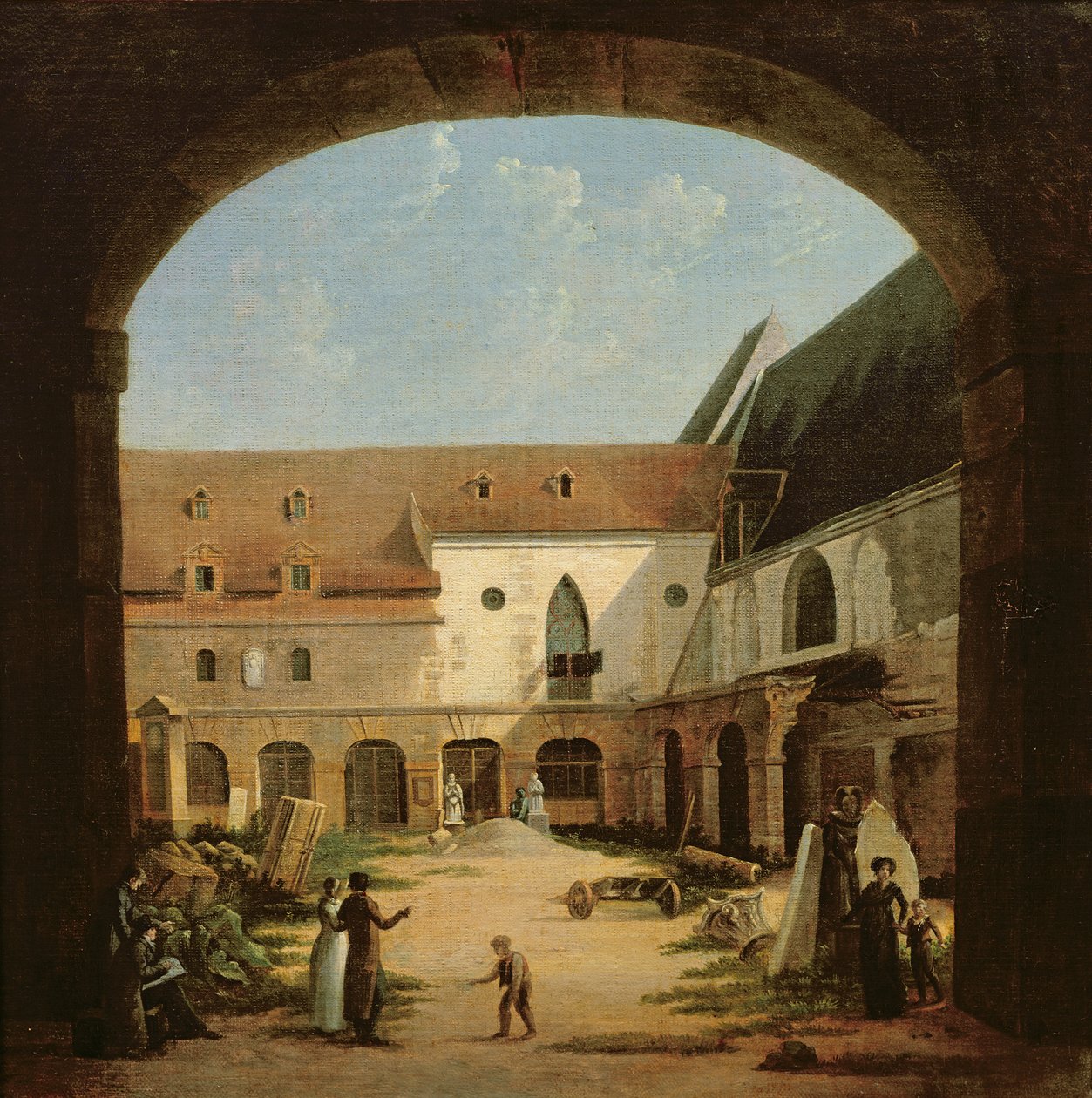 De kloostertuin van Petits-Augustins in Parijs, ca. 1818 door Etienne Bouhot