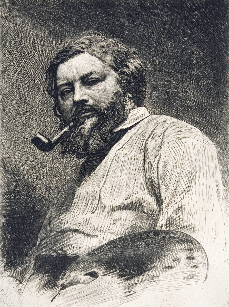 Gustave Courbet, 1882 door Etienne Gabriel Bocourt