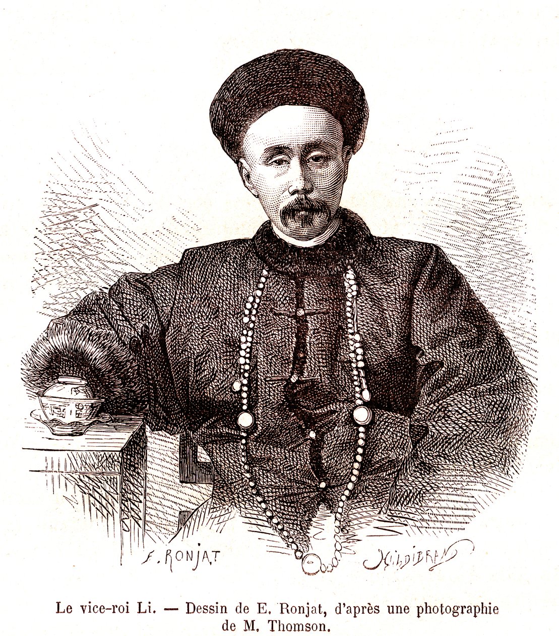 Li Hongzang, onderkoning van Zhili, aan het keizerlijk hof van China door Etienne Antoine Eugene Ronjat