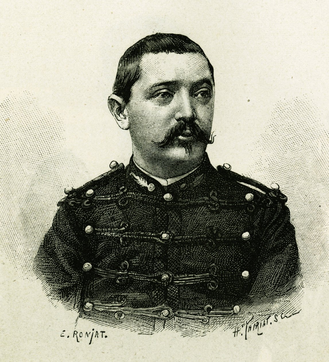 Portret van Kapitein Pietri, van de marine-artillerie, tijdens de expeditie naar Afrika 1879-1882 door Etienne Antoine Eugene Ronjat