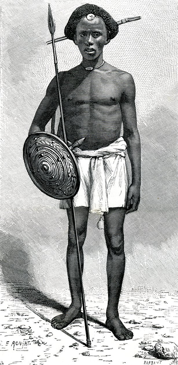 Somalische krijger van de Ouadan-clan door Etienne Antoine Eugene Ronjat
