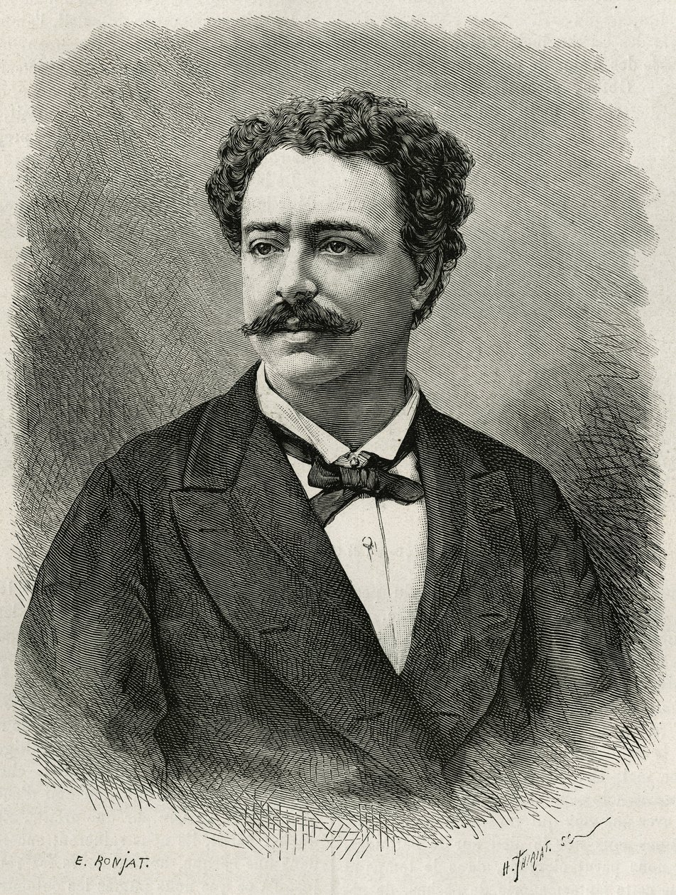 Portret van de auteur en reiziger Edmondo de Amicis (1846-1908), Italiaanse schrijver, gravure door E.Ronjat, ter illustratie van het verhaal van Marokko door Edmondo de Amicis, 1875, gepubliceerd in 