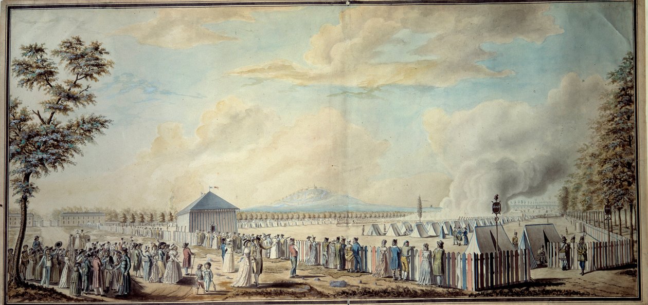 Franse Revolutie: Militair kamp van de Ecole de Mars van toekomstige kaders van het republikeinse leger door Etienne Bericourt
