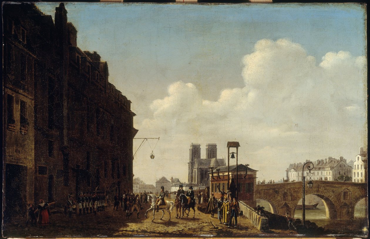 De keizer bezoekt de Halle aux vins en de eau de vie, in 1811 door Etienne Bouhot
