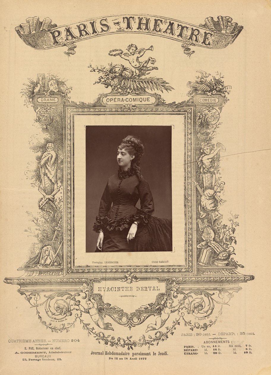 Theater van Parijs: Hyacinthe Derval door Etienne Carjat