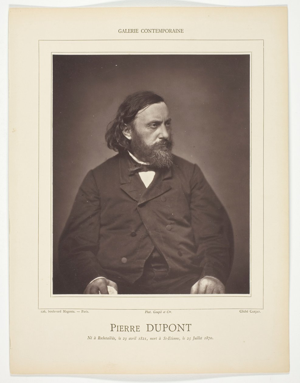 Pierre Dupont door Etienne Carjat