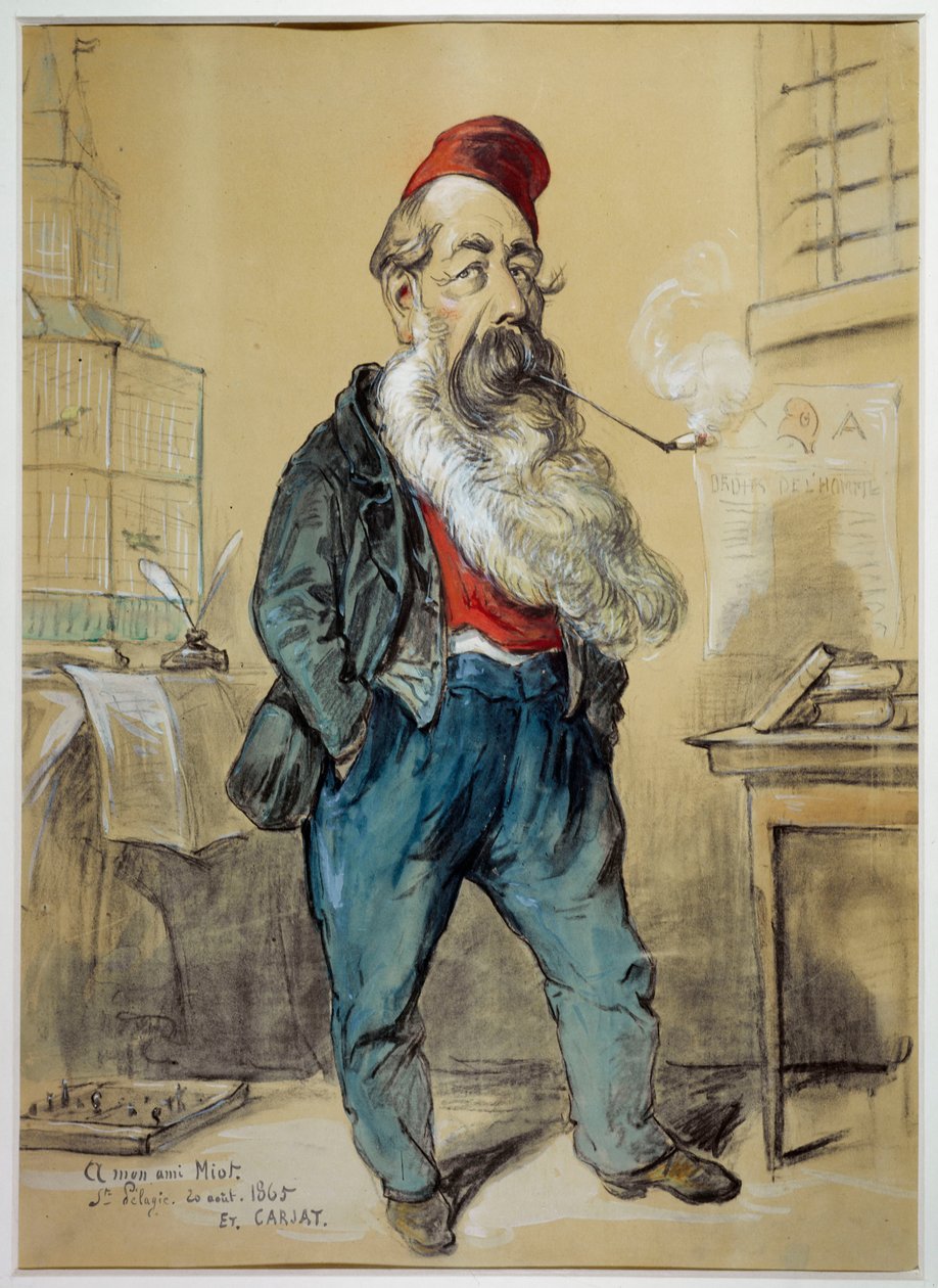 Karikatuurportret van Jules Miot (1810-1883), politicus door Etienne Carjat