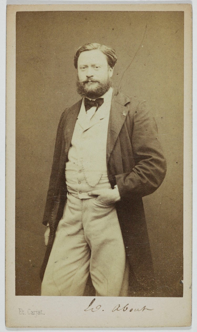 Portret van Edmond About (1828-1885), romanschrijver, polemist door Etienne Carjat