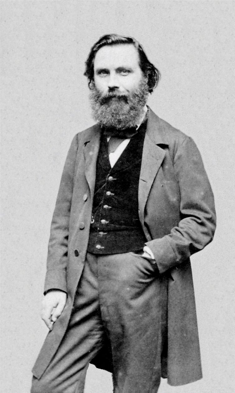 Portret van de Franse schrijver en journalist Eugène Garcin (1830-1909). door Etienne Carjat