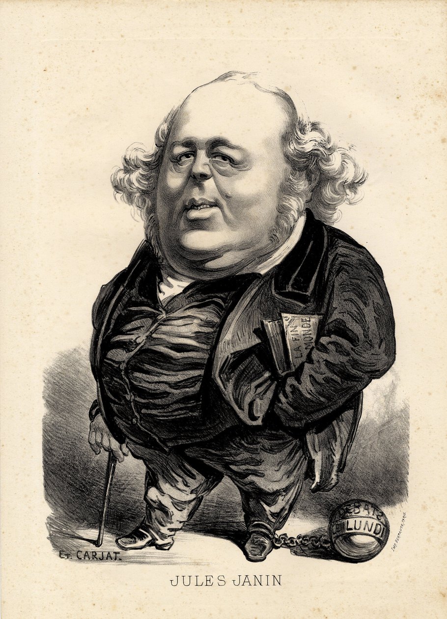 Vliegend blad - Illustratie door Etienne Carjat: Janin Jules door Etienne Carjat