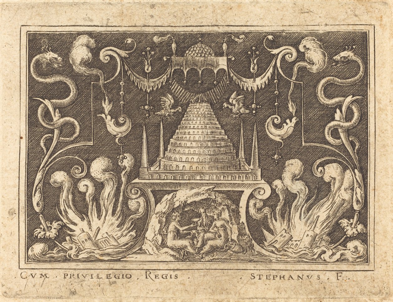 Het incest van Lot door Etienne Delaune