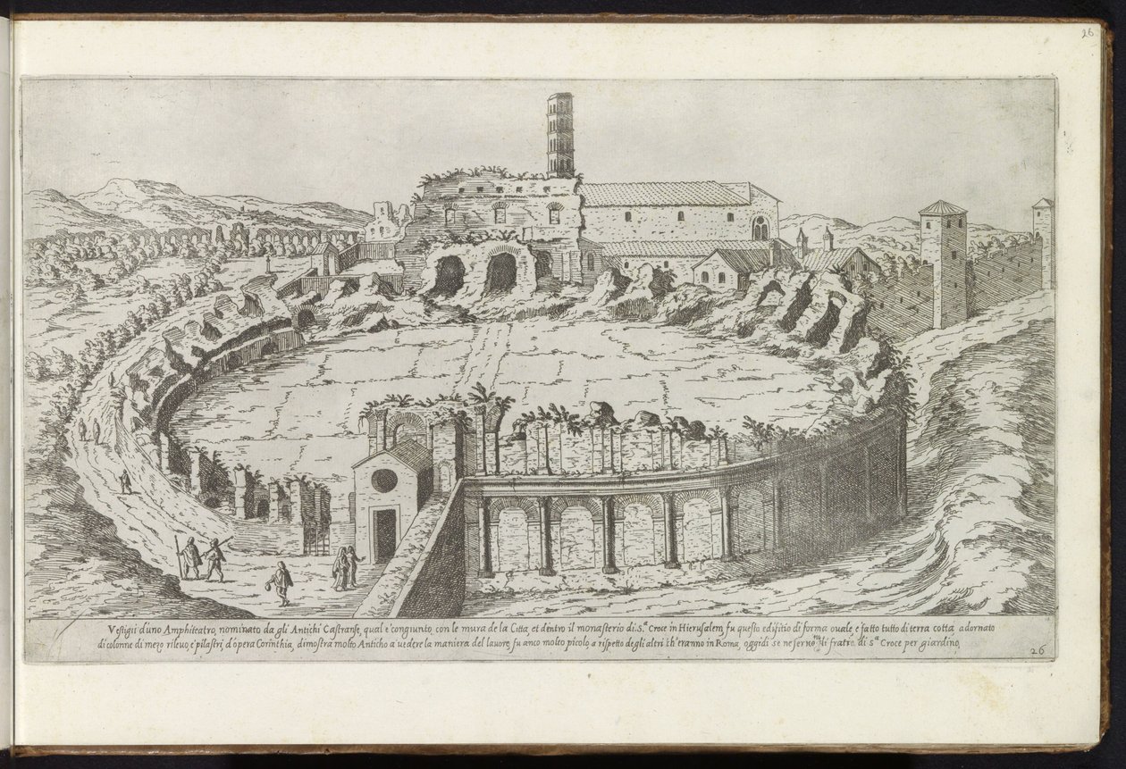 Amphitheatrum Castrense te Rome door Etienne Duperac