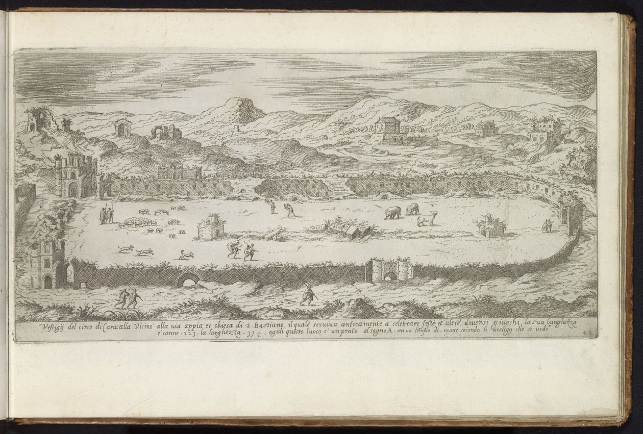 Circus van Maxentius te Rome door Etienne Duperac