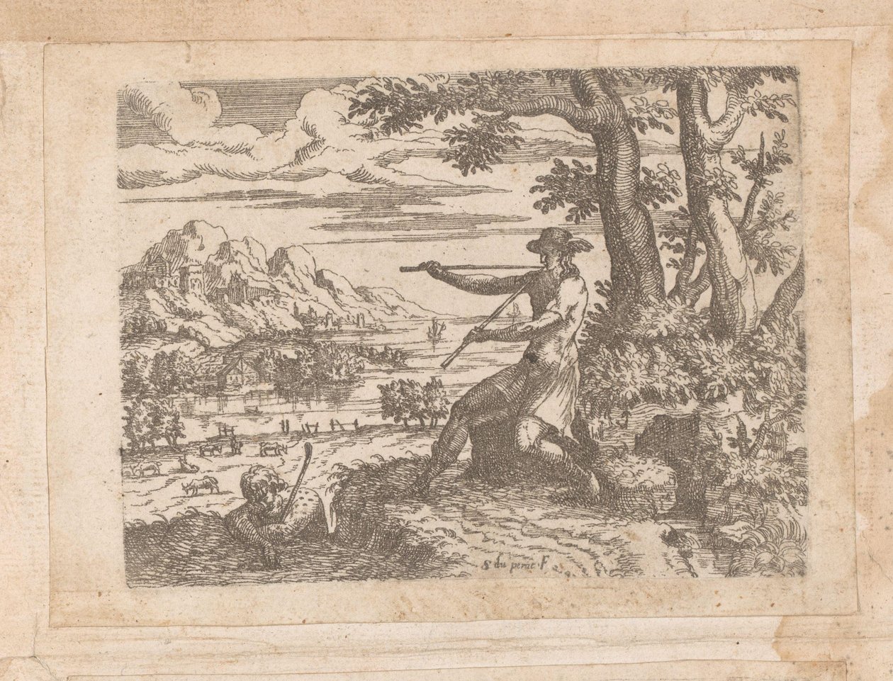Landschap met Mercurius en Argus door Etienne Duperac