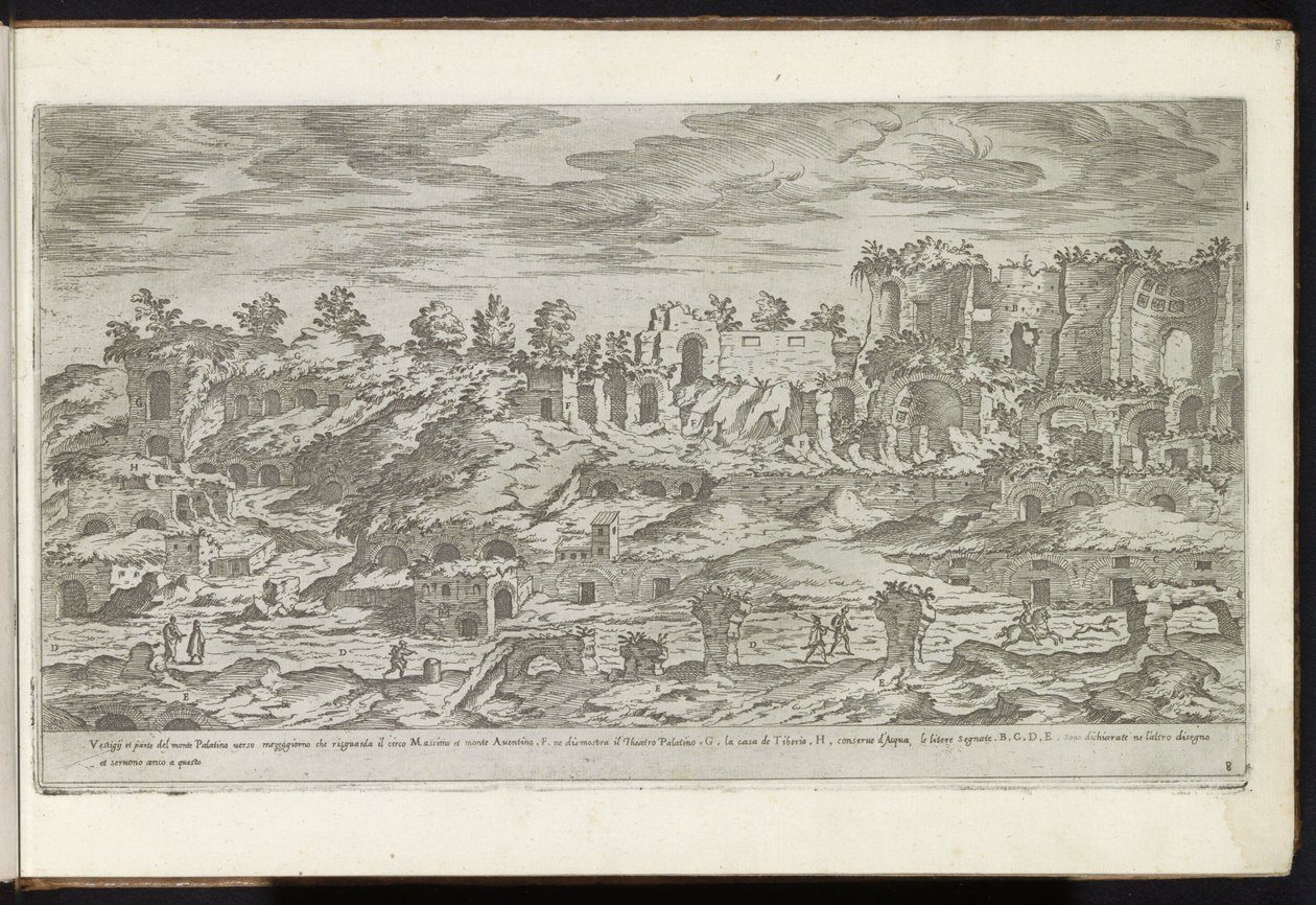 Palatijn te Rome door Etienne Duperac