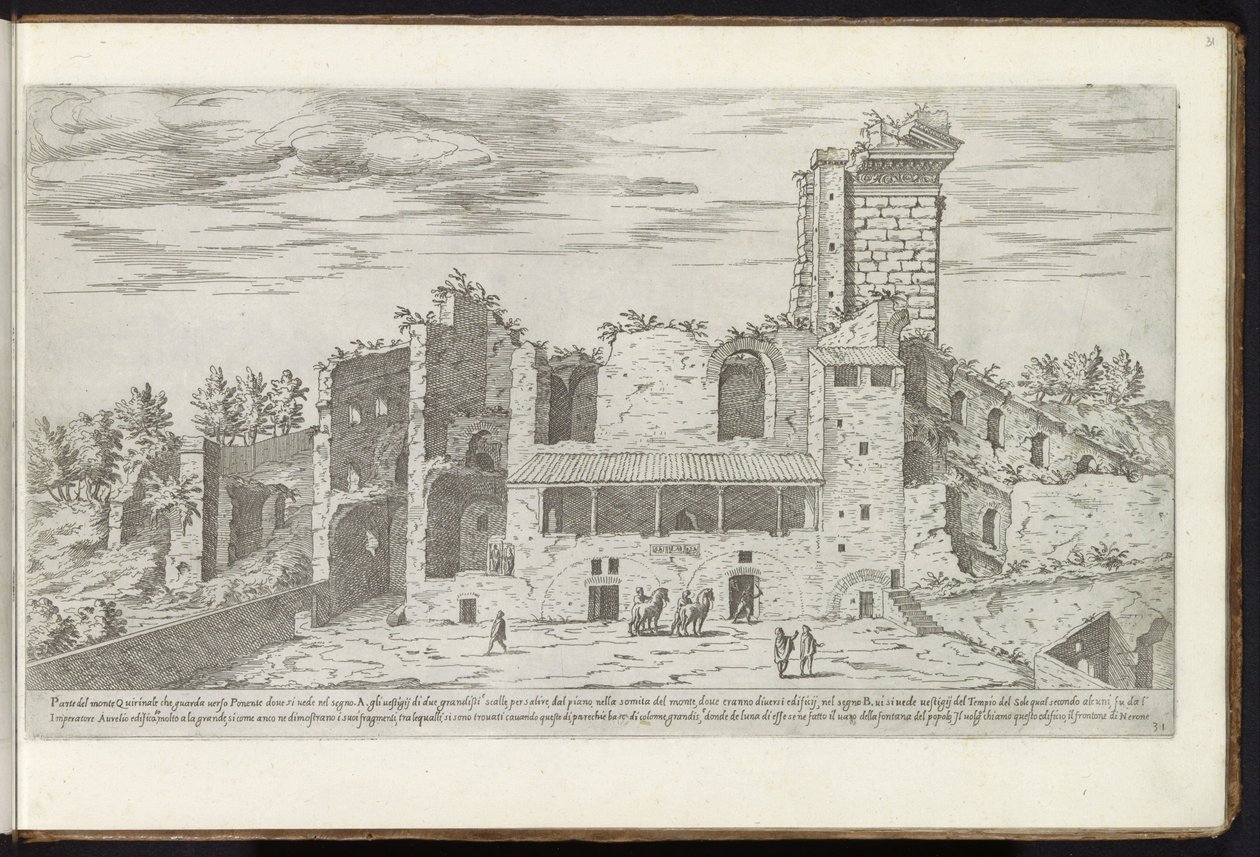 Ruïnes op de Quirinaal te Rome door Etienne Duperac