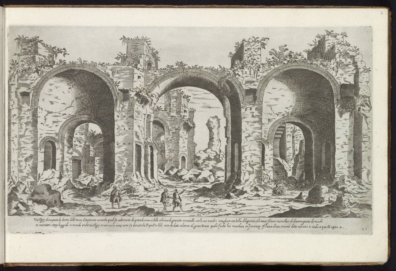 Ruïnes van de Thermen van Caracalla te Rome door Etienne Duperac