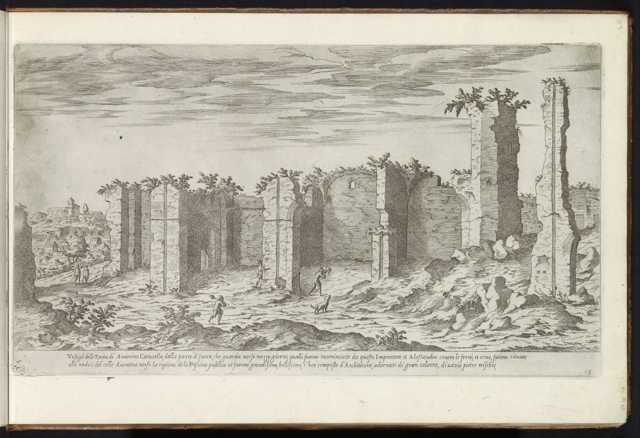 Ruïnes van de Thermen van Caracalla te Rome door Etienne Duperac