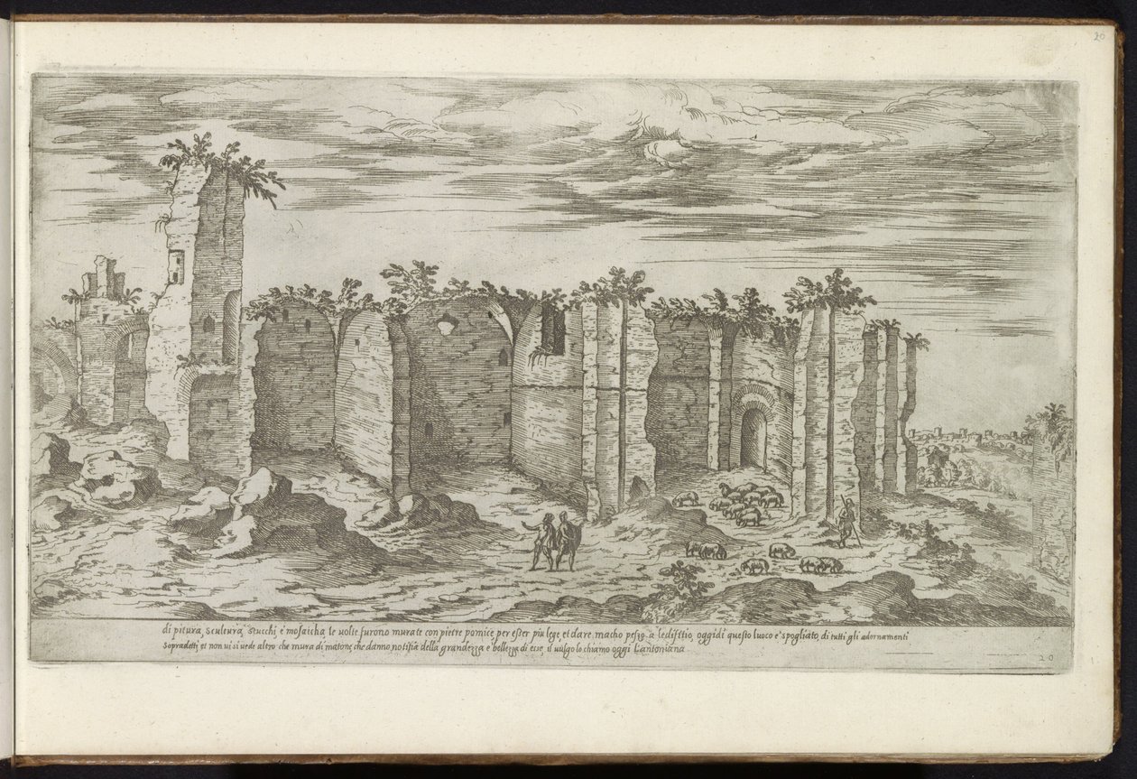 Ruïnes van de Thermen van Caracalla te Rome door Etienne Duperac