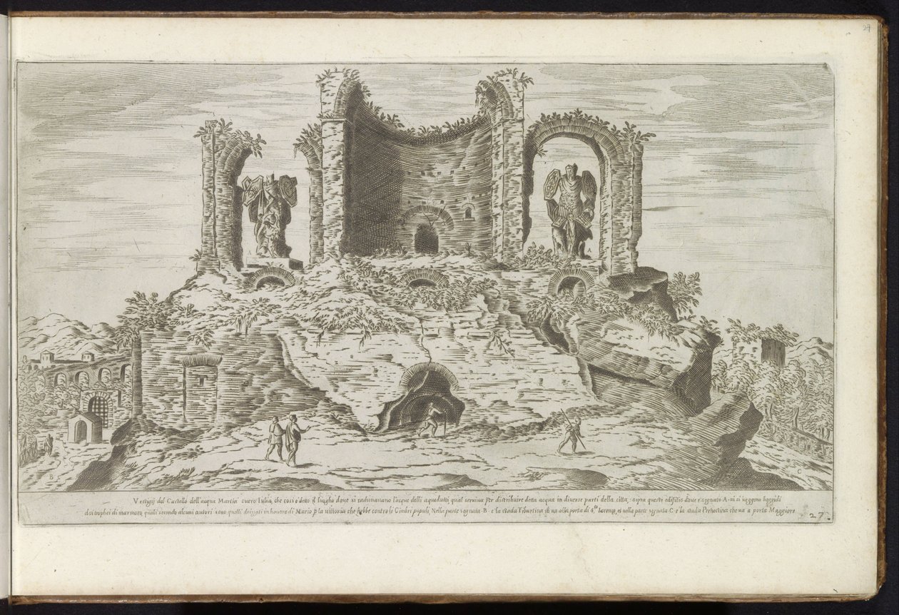Ruïnes van de Trofeeën van Marius te Rome door Etienne Duperac