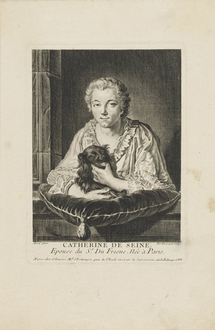 Portret van de actrice Madame Quinault-Dufresne 1705-1767, ca. 1750 door Etienne Fessard