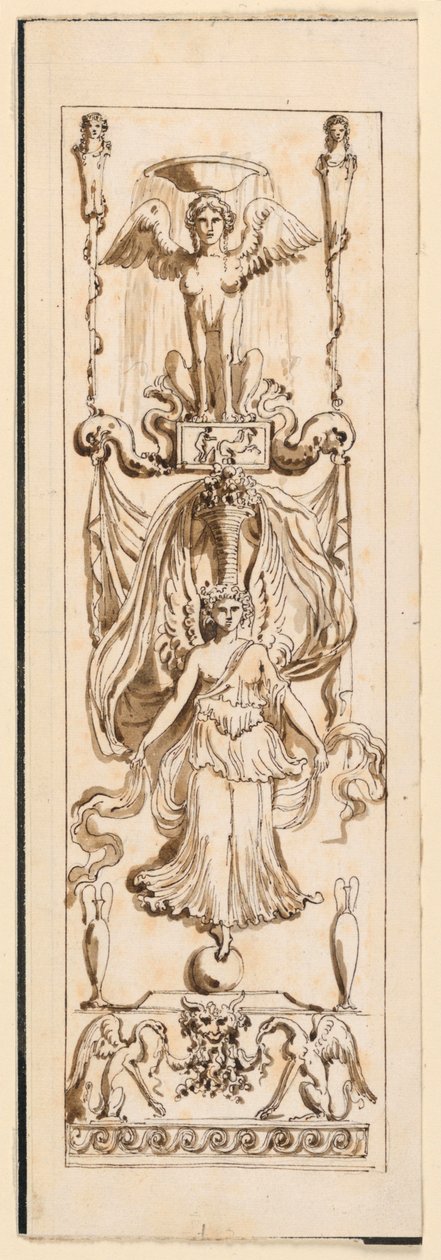Ontwerp voor een beschilderd paneel door Etienne de Lavallee-Poussin