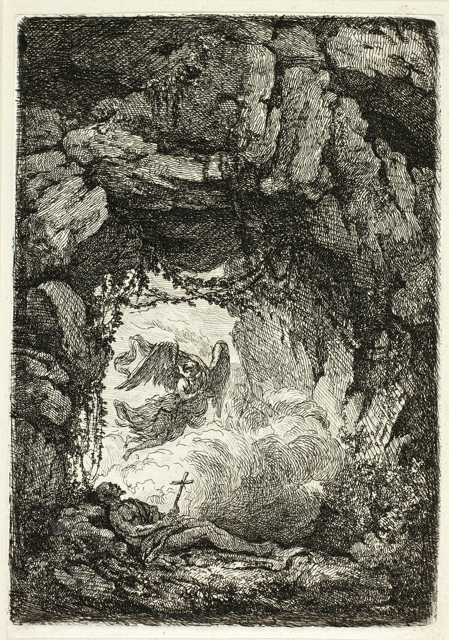 De dood van St. Jerome door Etienne de Lavallee Poussin