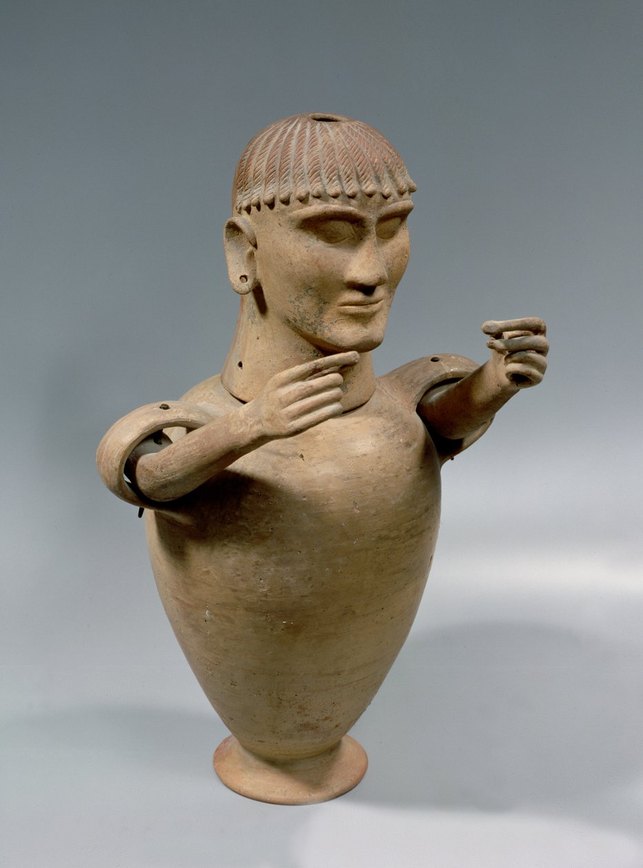 Canopische kruik met beweegbare armen (klei) door Etruscan