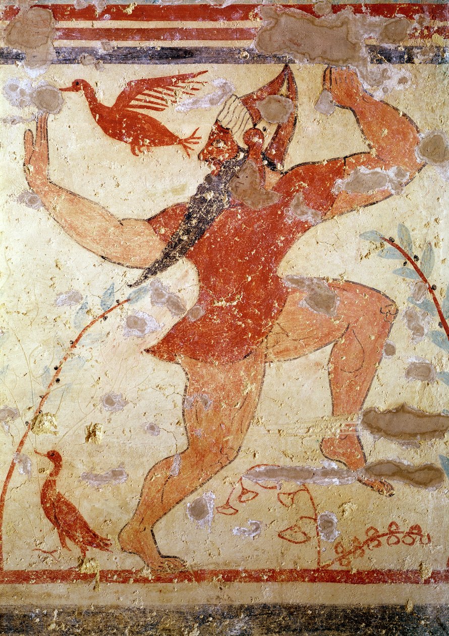 Phersu dansend, uit het Graf van de Auguren, c.530-520 v.Chr. door Etruscan