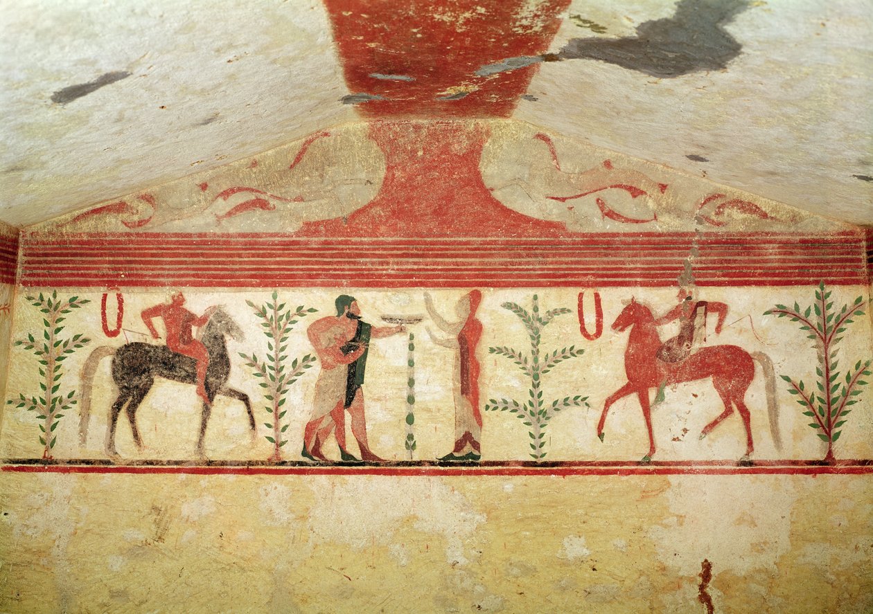 Zicht op de achterwand, Graf van de Baron, ca. 500 v.Chr. door Etruscan