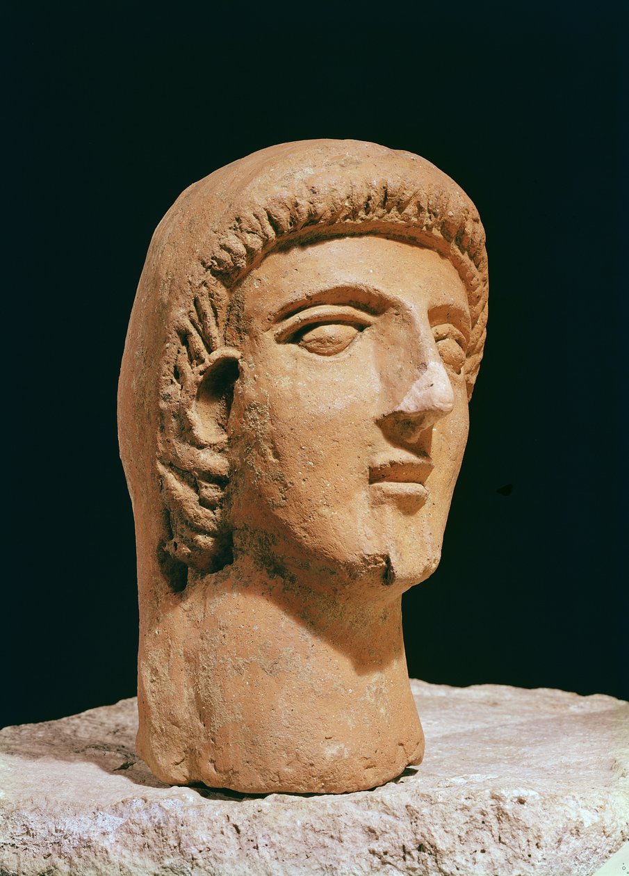 Votief hoofd (terracotta) door Etruscan