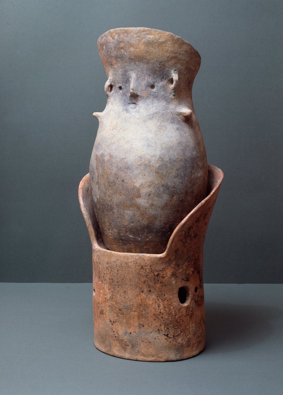 Etruskische beschaving, begrafenisritueel: gevormde canopische ossuarium, 8e eeuw v.Chr. Van de site van Bisenzio door Etruscan
