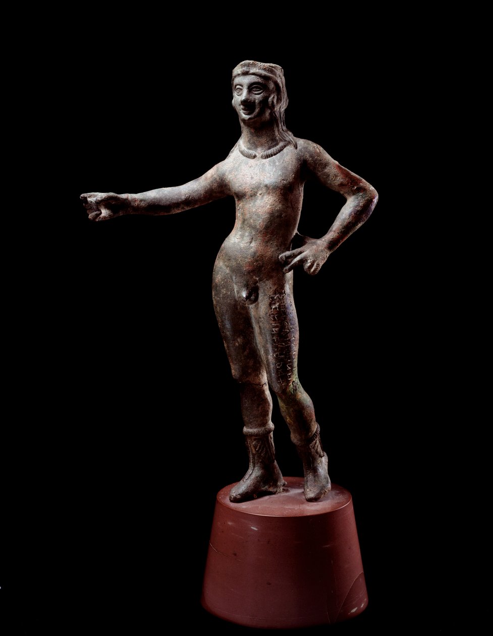 Etruskische beschaving: "de godheid van Culsans ontwerp" bronzen beeld, 3e eeuw v.Chr. uit Cortona, Italië door Etruscan