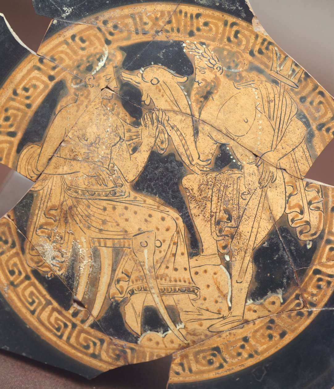 Poseidon en Amphitrite. Roodfigurige keramiek uit Civita Castellana (Lazio). Etruskische beschaving, 4e eeuw v.Chr. door Etruscan