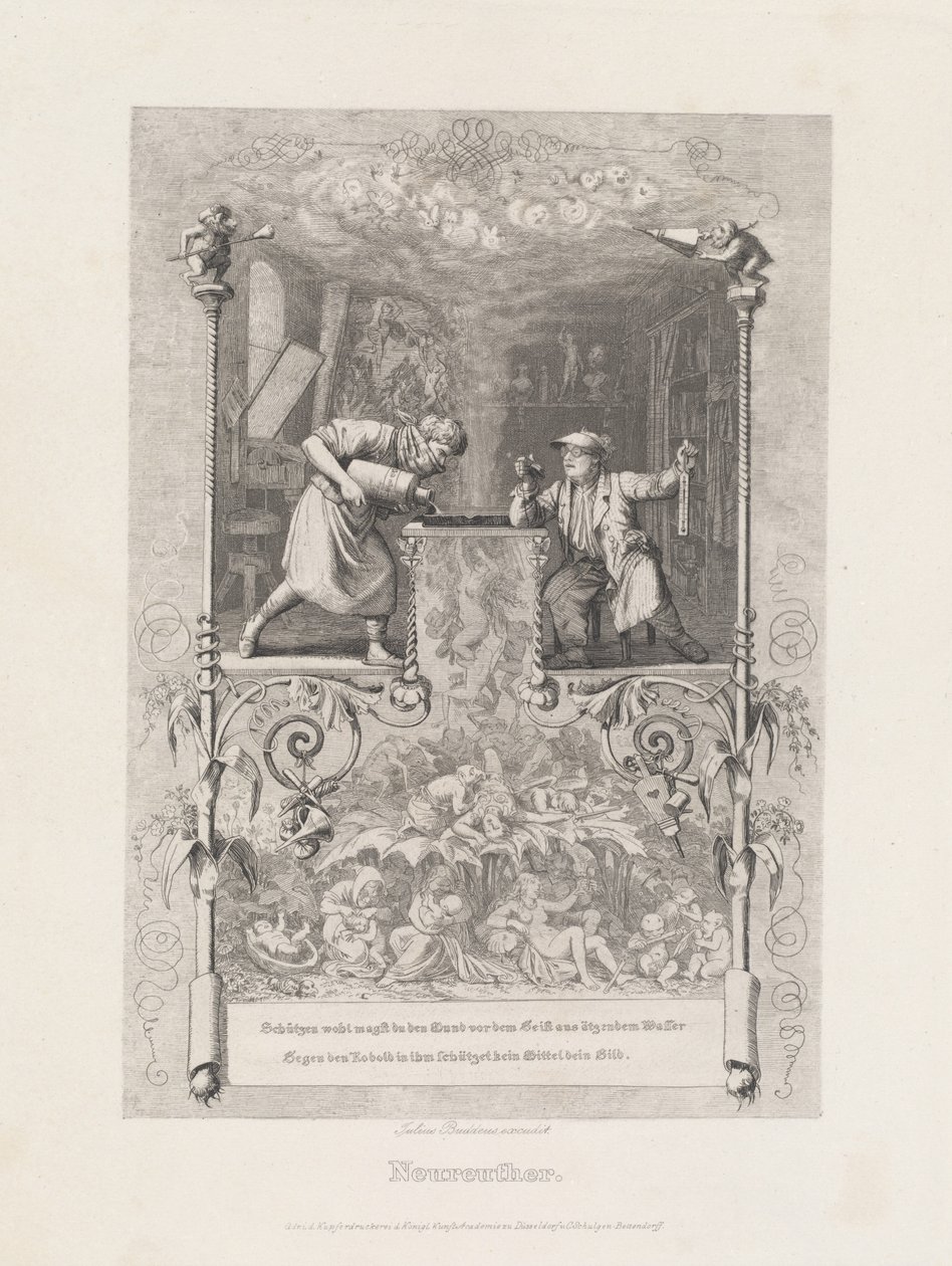 Neureuther (Zelfportret in de Etsstudio) door Eugen Napoleon Neureuther